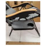 PHI VILLA Oversize XL Padded Zero Gravity Lounge Chair Wider Armrest Adjustable Recliner with Cup Holder, Support 350 LBS,- Retail:$126.49