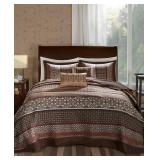 Madison Park Dartmouth Red 5-piece Jacquard Bedspread Set- Retail:$103.49