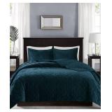 Madison Park Harper Velvet 3-Piece Full/Queen Quilted Coverlet Set