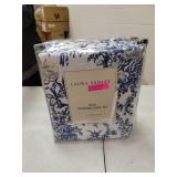 Laura Ashley 3-piece Bedford Blue Reversible Quilt Set-King- Retail:$110.48