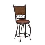 Powell Bronze with Muted Copper Stamped Back Counter Stool, 24"