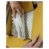 SomerTile Metro Penny White with Black Flower 9.75" x 11.5" Porcelain Mosaic Floor and Wall Tile- Retail:$176.49