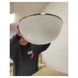 Landry 1 Light Pendant - Matte White + Rubbed Brass- Retail:$242.00