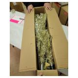 7-foot Champagne Gold Tinsel Tree