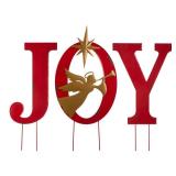 Glitzhome 36"H Metal JOY Yard Stake or Wall Decor or Standing Decor