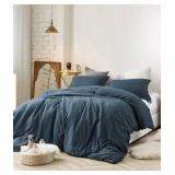 Duvet Cover - Natural Loft Queen - Nightfall Navy