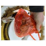 Modern Vintage Farmhouse 3-Light Gold Stripes Wood Chandelier Ceiling Pendant for Living, Dining Room - D20" x H8"- Retail:$277.49