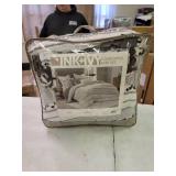 King/California King Lennon Organic Cotton Jacquard Comforter Set Charcoal Gray