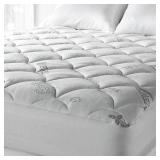 Soft Spa Luxe Cool Touch Deep Pocket Mattress Pad - White- Retail:$83.99