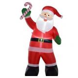 HOMCOM Inflatable Christmas Outdoor Lighted Yard Decoration, Santa Claus with Candy Cane, 8ft Tall