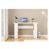 Boahaus Seoul Multipurpose Computer Desk, White, 2 Bookcases- Retail:$98.99