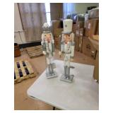 24 inch White and Silver Nutcracker, Set of 2- Retail:$134.99