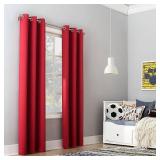 2-40 x 63 - Red- Sun Zero Riley Kids Bedroom Blackout Grommet Curtain Panel