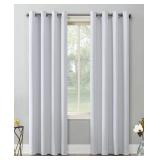 2-Dove White - 54" x 95"- Sun Zero Hayden Energy Saving Blackout Grommet Curtain Panel