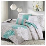 Madison Park Brianna Aqua Quilted Coverlet Set- Retail:$117.99