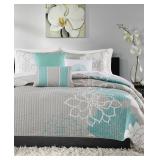 Madison Park Brianna Aqua Quilted Coverlet Set- Retail:$117.99
