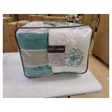 Madison Park Brianna Aqua Quilted Coverlet Set- Retail:$117.99