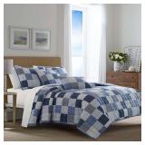 Nautica Holly Grove Cotton Reversible Blue Quilt Set- Retail:$127.99