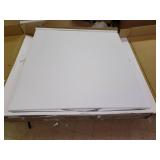 Contemporary Hillboro Round Metal Pedastal Base Dining Table White/Black - Buylateral