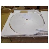 Contemporary Hillboro Round Metal Pedastal Base Dining Table White/Black - Buylateral