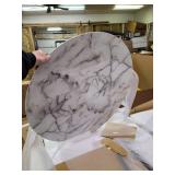 Contemporary Hillboro Round Metal Pedastal Base Dining Table White/Black - Buylateral