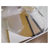 Contemporary Hillboro Round Metal Pedastal Base Dining Table White/Black - Buylateral