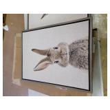 Kate and Laurel Sylvie Bunny Framed Canvas By Amy Peterson - Natural- Retail:$91.99