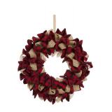Red Glitzhome 19D Red Plaid Christmas Wreath