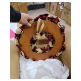 Red Glitzhome 19D Red Plaid Christmas Wreath
