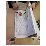 22"L - Washed White- Glitzhome Handcrafted Wooden Christmas Tree Collar