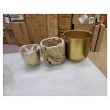 3 Gold Hanging Planters