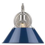 Golden Lighting Orwell PW Pewter Navy Blue Shade Steel 1-light Wall Sconce- Retail:$119.00