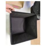 Foldable Tufted Linen Storage Ottoman