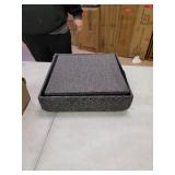 Foldable Tufted Linen Storage Ottoman