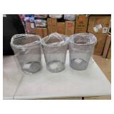 Seville Classics 6 Gal. Silver Round Mesh Trash Can Recycling Bin (3-Pack)