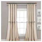 Lush Decor Linen Button Single Panel Window Curtain