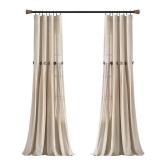 Lush Decor Linen Button Single Panel Window Curtain
