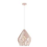 Eglo Carlton 1-Light Pastel Apricot Geometric Pendant with Metal Shade