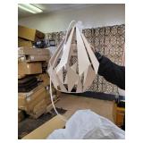 Eglo Carlton 1-Light Pastel Apricot Geometric Pendant with Metal Shade