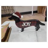 Glitzhome Wooden Christmas Double Sided Dachshund Porch Sign Decor