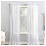 Set of 2 No. 918 Emily Sheer Voile Single Curtain Panel