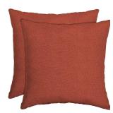 Orange - 16 in L x 16 in W x 5 in H- Arden Selections Sedona Woven Outdoor Throw Pillow, 4 pack - 16 in L x 16 in W x 5 in H