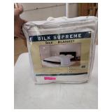 LCM Home Fashions Silk-Filled Damask Stripe Cotton Blanket