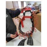 BLACK, RED- Pre-Lit 29-inch Tinsel Penguin