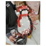 BLACK, RED- Pre-Lit 29-inch Tinsel Penguin