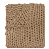Camel- Your Lifestyle by Donna Sharp Chunky Knit Throw- Retail:$99.98