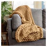 Camel- Your Lifestyle by Donna Sharp Chunky Knit Throw- Retail:$99.98