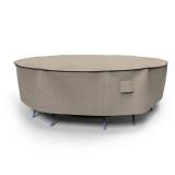 Budge Round Waterproof Outdoor Patio Table and Chairs Combo Cover, NeverWet Mojave, Black Ivory Retail:$101.49