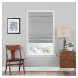 Achim Roman Indoor Cordless Grey Polyester Blackout Window Roman Pleated Shade, 64" L x 33" W