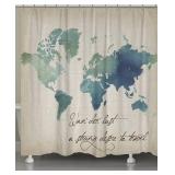 Laural Home Watercolor Wanderlust Shower Curtain Bedding
